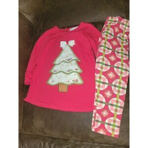Emily rose holiday Christmas tree top and leggings outfit size‎ 3t